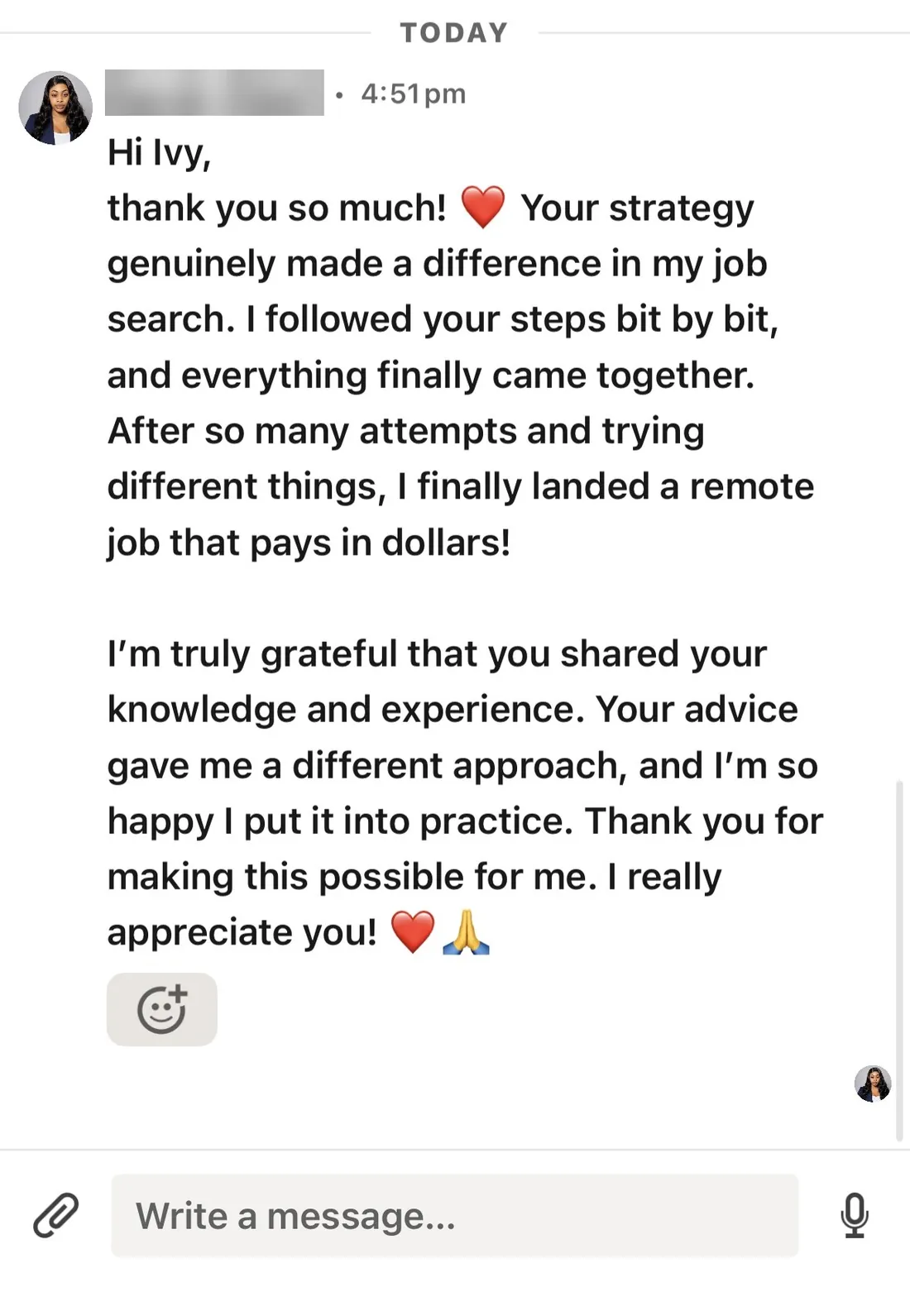 Message: I finally landed a remote job that pays in dollars